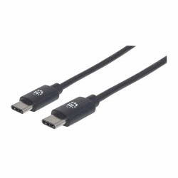 MANHATTAN CABLE USB C MACHO – USB C MACHO, 3 METROS, NEGRO, 354882