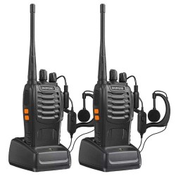 KIT 2 RADIOS BAOFENG BF-888S CON AUDÍFONO Y CABLE USB