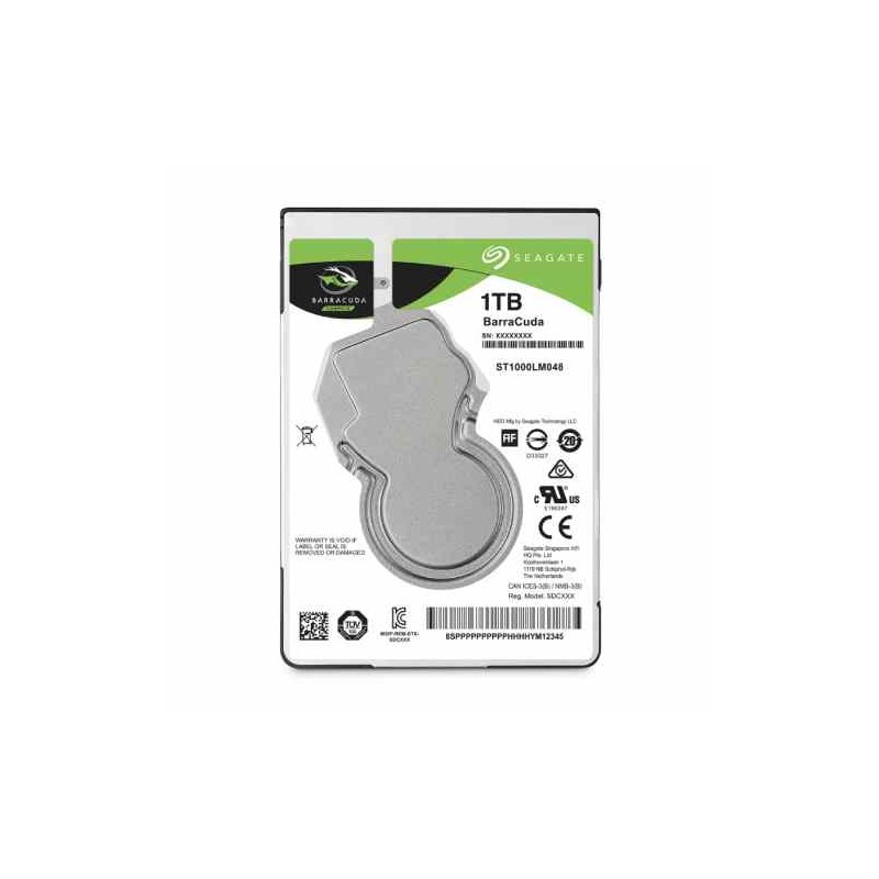 DISCO DURO PARA LAPTOP SEAGATE BARRACUDA 2.5”, 1TB, SATA III, 5400RPM, 128MB CACHE, ST1000LM048